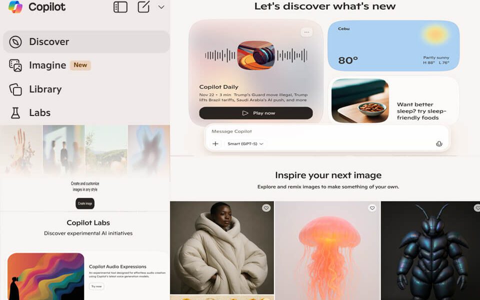 From Spark to Scale: Copilot’s Discover, Imagine, Library, and Labs Explained
