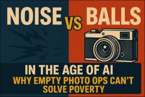 📢 NOISE VS. BALLS: Why Empty Photo-Ops Can’t Solve Poverty in the Age of AI