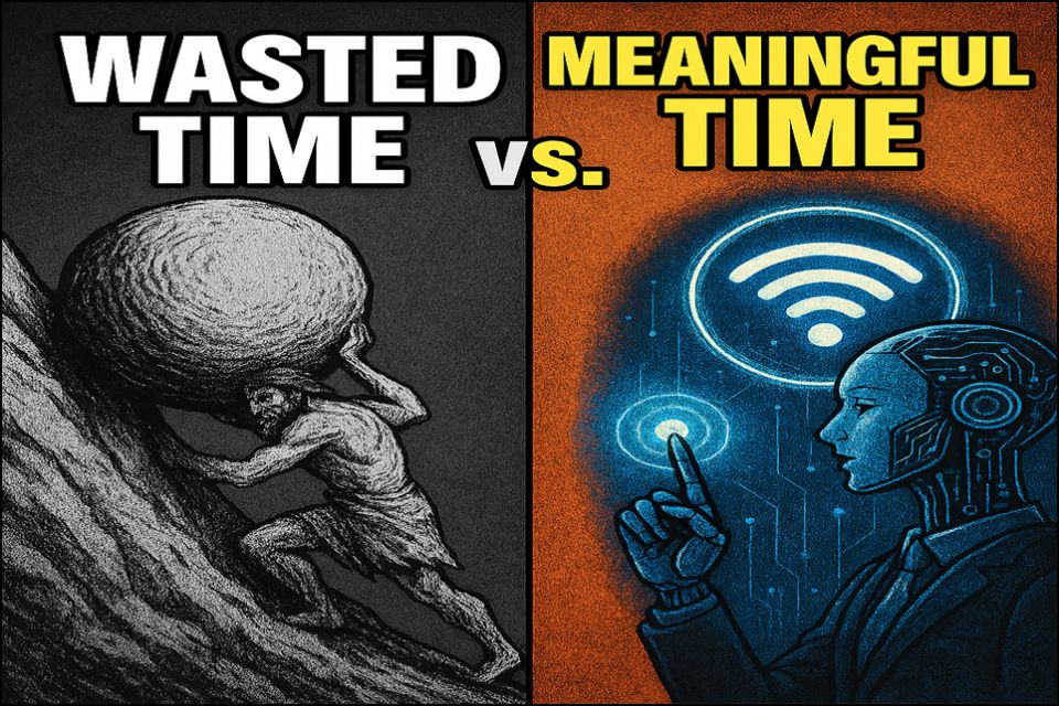 ⏳ Wasted Time vs. Meaningful Time in the Age of AI: The Modern Sisyphus and the Path to Real Assets
