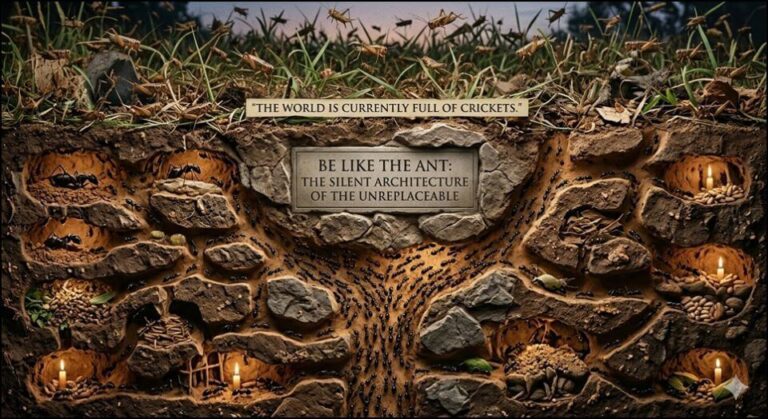 Be Like the Ant in the Age of AI: Silent Architecture vs. Noisy Crickets