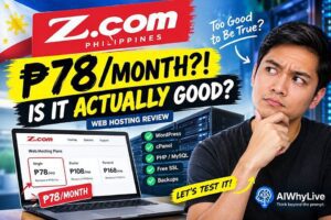 Z.com Philippines ₱78 web hosting tested against Hostinger for price performance reliability and support