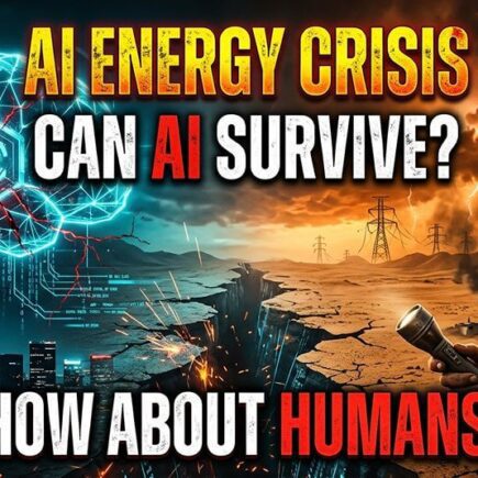 AI energy crisis showing AI data centers and human communities competing for limited electricity infrastructure