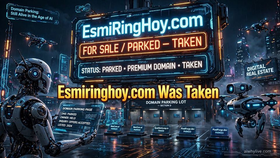 Esmiringhoy.com registered while AI generates alternative domain names in a domain parking concept