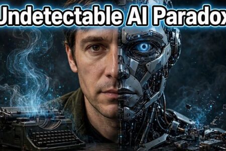 Undetectable AI and AI humanizer paradox showing AI text disguised as human writing